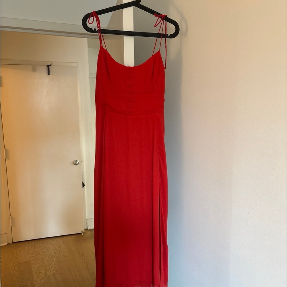Abercrombie & Fitch Vibrant Red Midi Dress